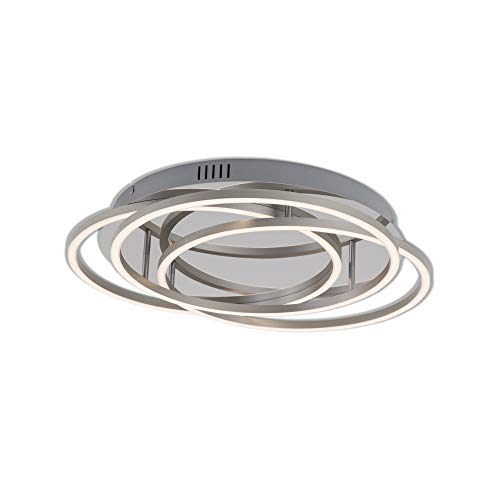 BRILONER Leuchten - LED Deckenleuchte, Deckenlampe dimmbar, inkl. Memoryfunktion, 60 Watt, 4.800 Lumen, 3.000 Kelvin, Chrom-Alu, 546x95mmm (DxH)