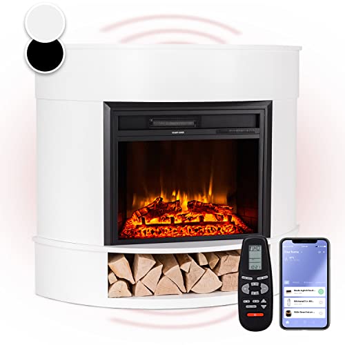 Klarstein Deko Kamin Mit LED-Flammen, Elektro-Kamin Mit Heizung, 1800W, Fernbedienung, Timer & Auto-Temperaturregelung, Sparsam