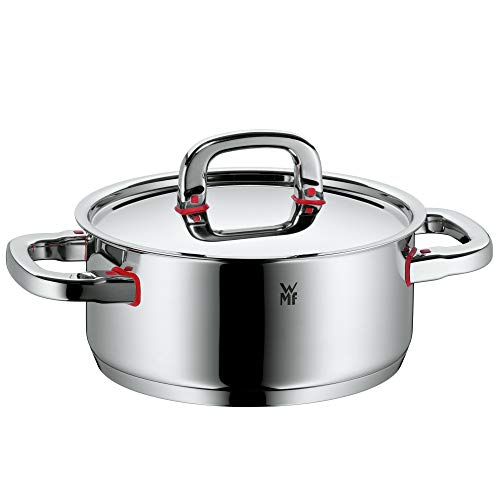 WMF Premium One Kochtopf klein 20cm, Metalldeckel mit Dampföffnung, Bratentopf Induktion 2,5l, Cromargan Edelstahl poliert, Innenskalierung
