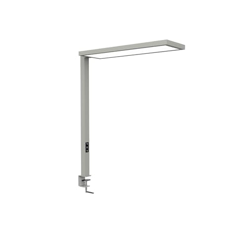 MAUL Klemmlampe MAULsenja | Tischlampe dimmbar (2700-5700 K) | Energieeffizente LED-Technik | Lampe mit direkter & indirekte Beleuchtung | Tischlampe mit Bewegungssensor | Silber