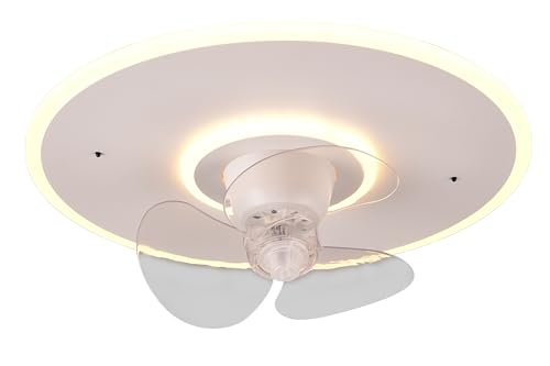Reality Leuchten LED Deckenleuchten Ventilator Nybro R64133131, Metall Weiß matt, inkl. 30 Watt LED, Ventilator 20 Watt
