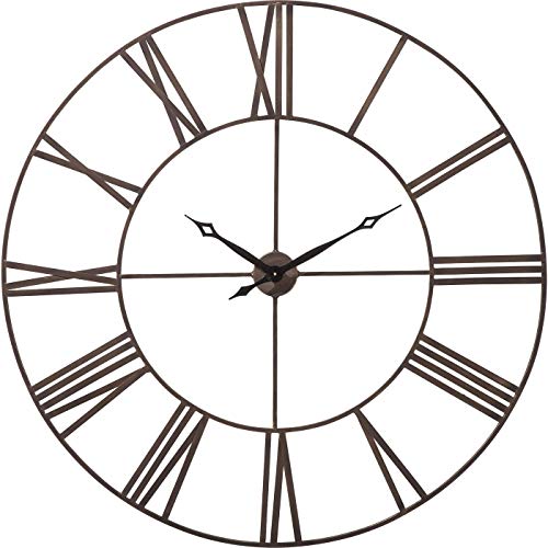 Kare Design Wanduhr Factory, Silber, 120cm Durchmesser, Wanduhr, Uhr, Stahlgestell, Quarzuhrwerk, Batterie nicht inklusive