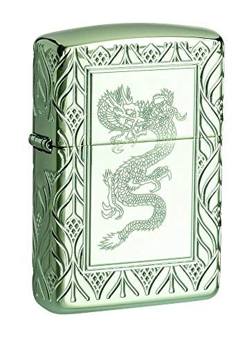 Zippo Feuerzeug 150 Currency Design, Armor High Polish Green-Elegant Dragon, 5,83,81,2