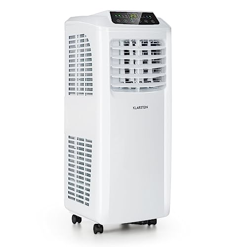 Klarstein Mobile Klimaanlage mit Abluftschlauch, 3-in-1 Klimagerät mit Ventilator & Luftentfeuchter, Kleine & Portable Klimaanlage für Wohnung & Büro, mit Nachtmodus & App-Steuerung, 7000 BTU