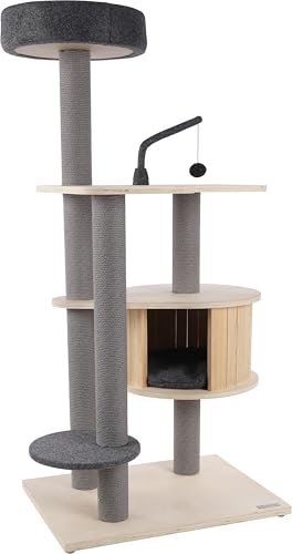 Flamingo Kratzbaum Kandis – Grau & Beige – 137 cm | Stilvoll, funktional & gemütlich!