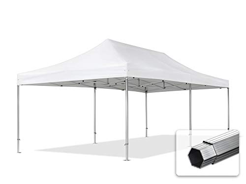 TOOLPORT ALU Pavillon Faltpavillon 4x8m ohne Seitenteile robust und wasserdicht Professional 50mm Partyzelt weiß