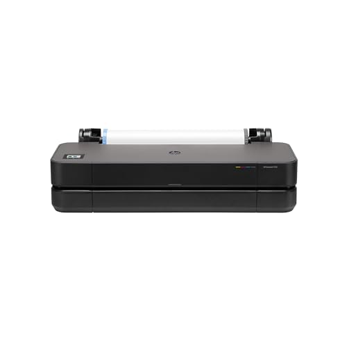 HP DesignJet T230 24 Zoll (61 cm 5HB07D), Großformatdrucker, Plotter, Standard A4-A1, 68 A1-Ausdrucke/Stunde, Wi-Fi, Ethernet, USB, 2400x1200 dpi, Recyceltes Metall, 1 Jahr Garantie, HP Click, Schwarz