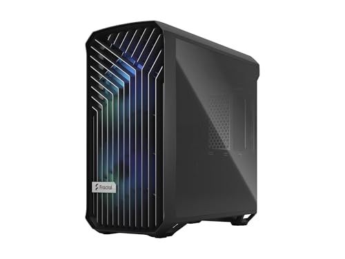 Fractal Design Torrent Compact RGB Black - Light Tint Tempered Glass Side Panels - Open Grille for Maximum air Intake - Two 180mm RGB PWM Fans Included - Type C - ATX Airflow Mid Tower PC Gaming Case