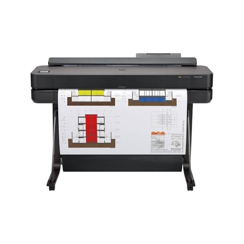 HP DesignJet T650 36 Zoll (91 cm 5HB10D), Großformatdrucker, Plotter, Standard A4-A0, 82 A1-Drucke/Stunde, Wi-Fi, Ethernet, USB, 2400x1200 dpi, Recyceltes Metall, 2 Jahre Garantie, HP Click, Schwarz