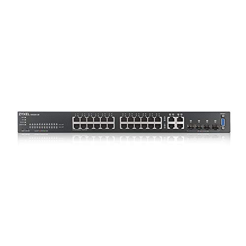 Zyxel Gigabit Ethernet Switch mit 24 Ports | Layer 2 Managed | Lüfterloses Design | 4x Gigabit Combo-Ports | Hybrid-Cloud-Modus [GS2220-28]