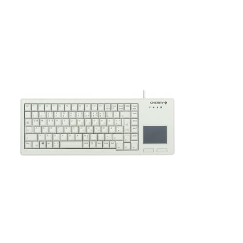 CHERRY G84-5500 XS, Kompakte Tastatur mit Touchpad, Deutsches Layout (QWERTZ), Kabelgebunden (USB-A Anschluss), Mechanische CHERRY ML Switches, Hellgrau