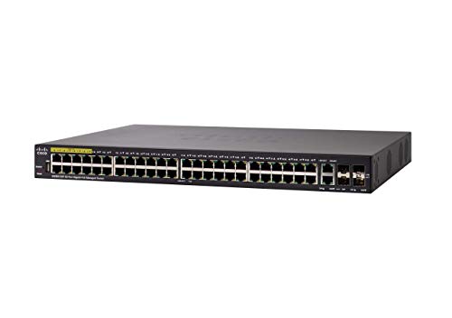 Cisco SG350-52P Managed Switch mit 52 Gigabit-Ethernet-Ports mit 48 Gigabit-Ethernet-RJ45-Ports, 2 SFP-Steckplätzen, 2 Gigabit-Ethernet Combo plus 375-W-PoE, eingeschränkter lebenslanger Schutz (SG350-52P-K9-EU)