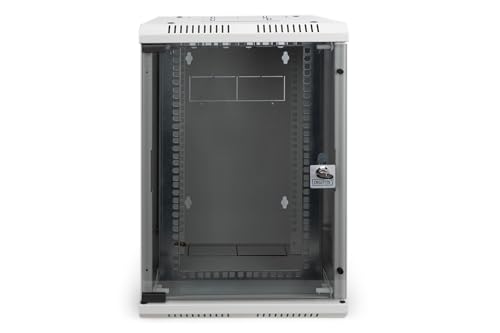 DIGITUS Netzwerk-Schrank 10" / 19" - Wandmontage - 10 Zoll (10HE horizontal) oder 19 Zoll (5HE vertikal) - Grau