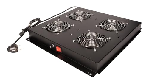 ROLINE 19-Zoll Dachlüftereinheit 4 Lüfter, ON/Off schwarz