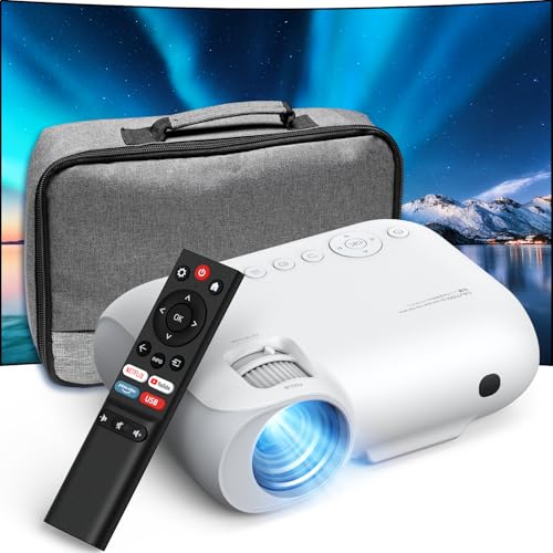 YOTON Beamer 4K【Offizielles Netflix/Dolby Audio】 20000 Lumen Full HD 1080P Native Beamer, Y9 WiFi Bluetooth 5.2 Projektor, Video Beamer für Heimkino/Handy/TV Stick/Android/PS5 Projektor mit Tasche