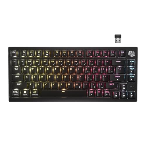 Corsair K65 Plus Wireless 75% RGB Hot-Swappable Mechanische Gaming-Tastatur – Vorgeschmierte taktile MLX Fusion-Switches – Zwei Schichten Sound Dämpfung – PBT Keycaps – QWERTY NA – Schwarz