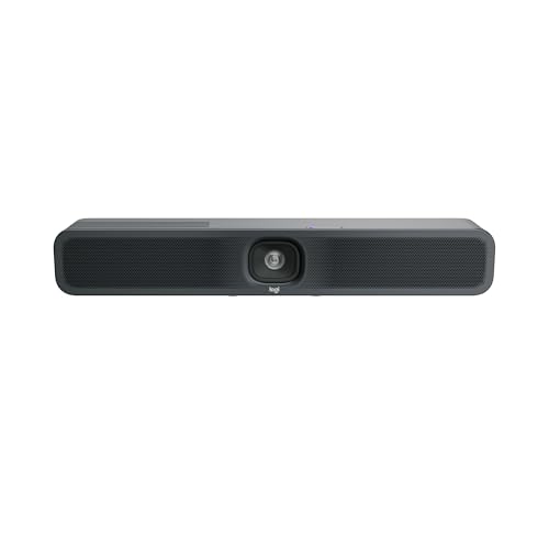Logitech MeetUp 2 All-in-one USB Conference Room Camera, Compact Video Bar with Built-in AI Functions Works with Microsoft Teams, Zoom Rooms, Google Meet and More