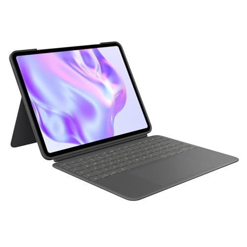 Logitech Combo Touch iPad Pro 13 Zoll (M4) (2024) Tastatur-Case – Abnehmbare Tastatur mit Hintergrundbeleuchtung und Halterung, Komfortables Tippen, Multi-Use-Modus, Deutsches QWERTZ - Graphit