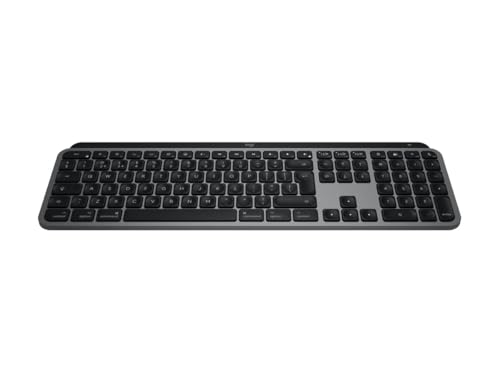 Logitech MX Keys S for Mac, kabellose Tastatur, flüssiges, präzises Tippen, Tasten programmierbar, beleuchtet, Bluetooth, USB C aufladbar für MacBook Pro/MacBook Air/iMac/iPad - QWERTY