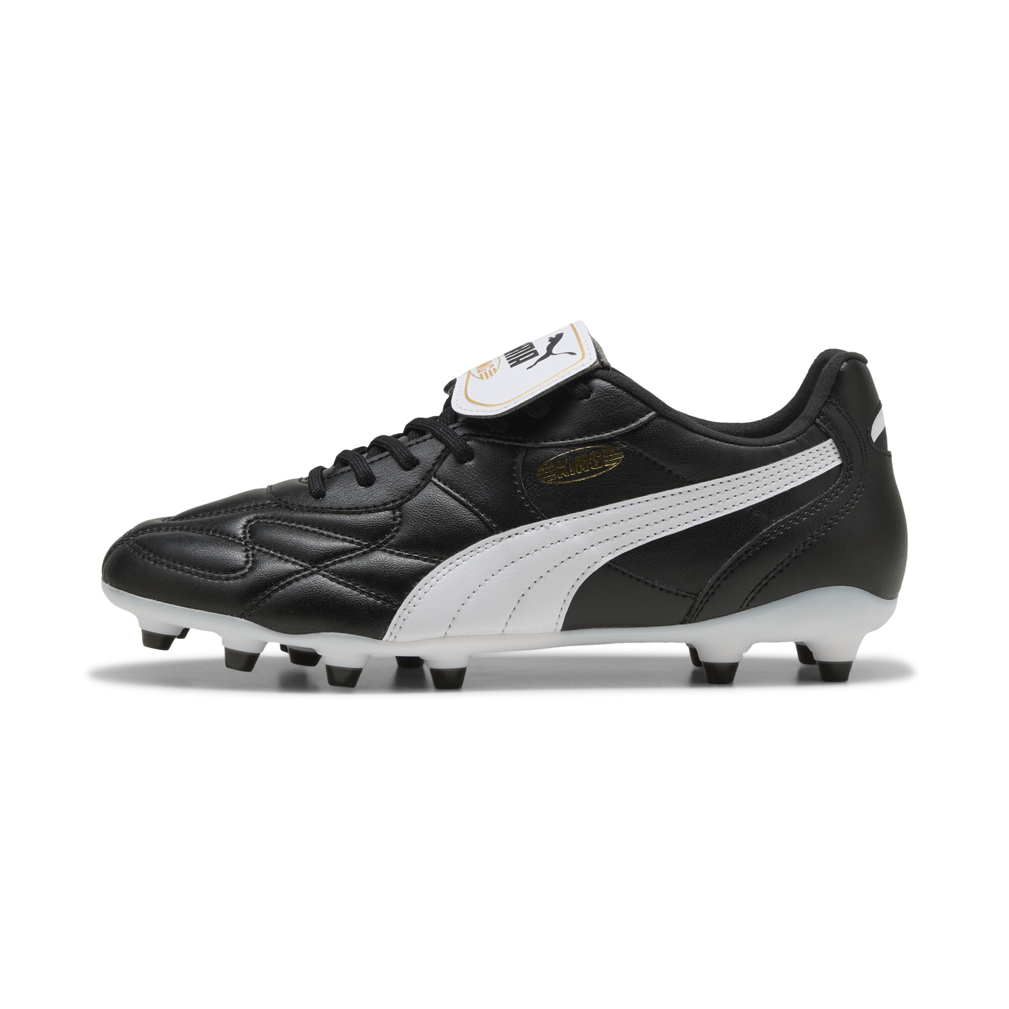 PUMA KING TOP FG/AG Fußballschuhe Unisex, Schuhe, Schwarz/Weiß/Gold, 45