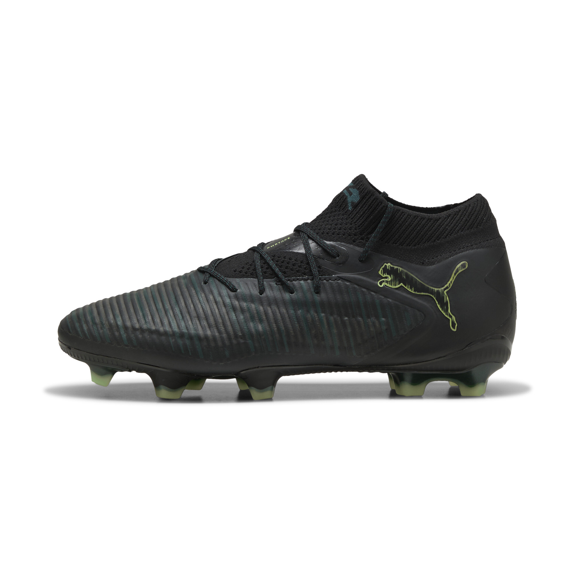 PUMA FUTURE 8 ULTIMATE FG Fußballschuhe Unisex, Schuhe, Schwarz/Fizzy Light/Grün Terrain, 41