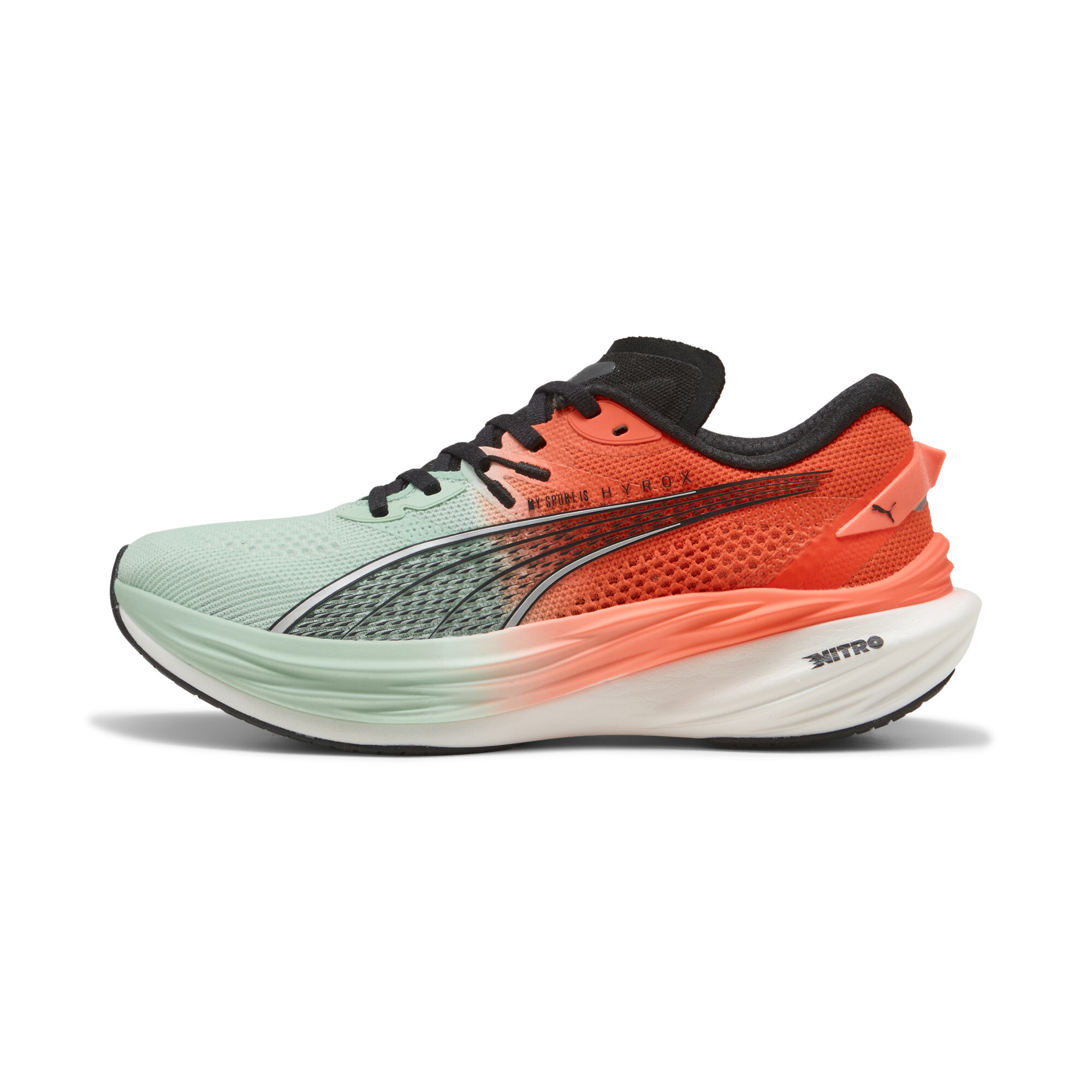 PUMA x HYROX Deviate NITRO™ 3 Laufschuhe Damen, Sport, Mint Melt/Glowing Rot, 37.5