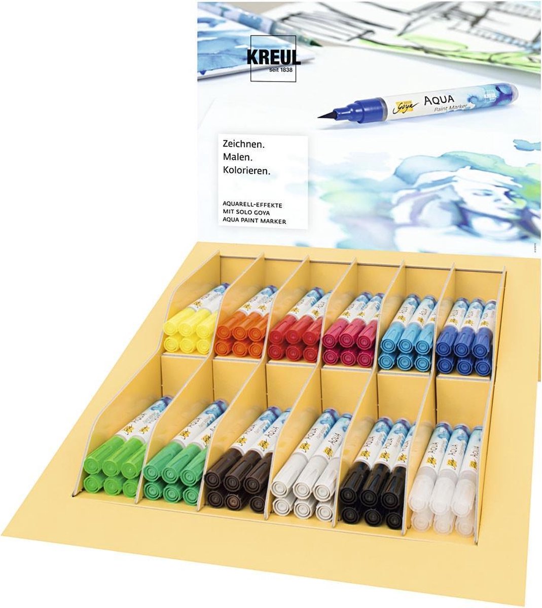 SOLO GOYA Aqua Paint Marker-Sets, Sortierte Farben, 6 Stk/ 12 Pck
