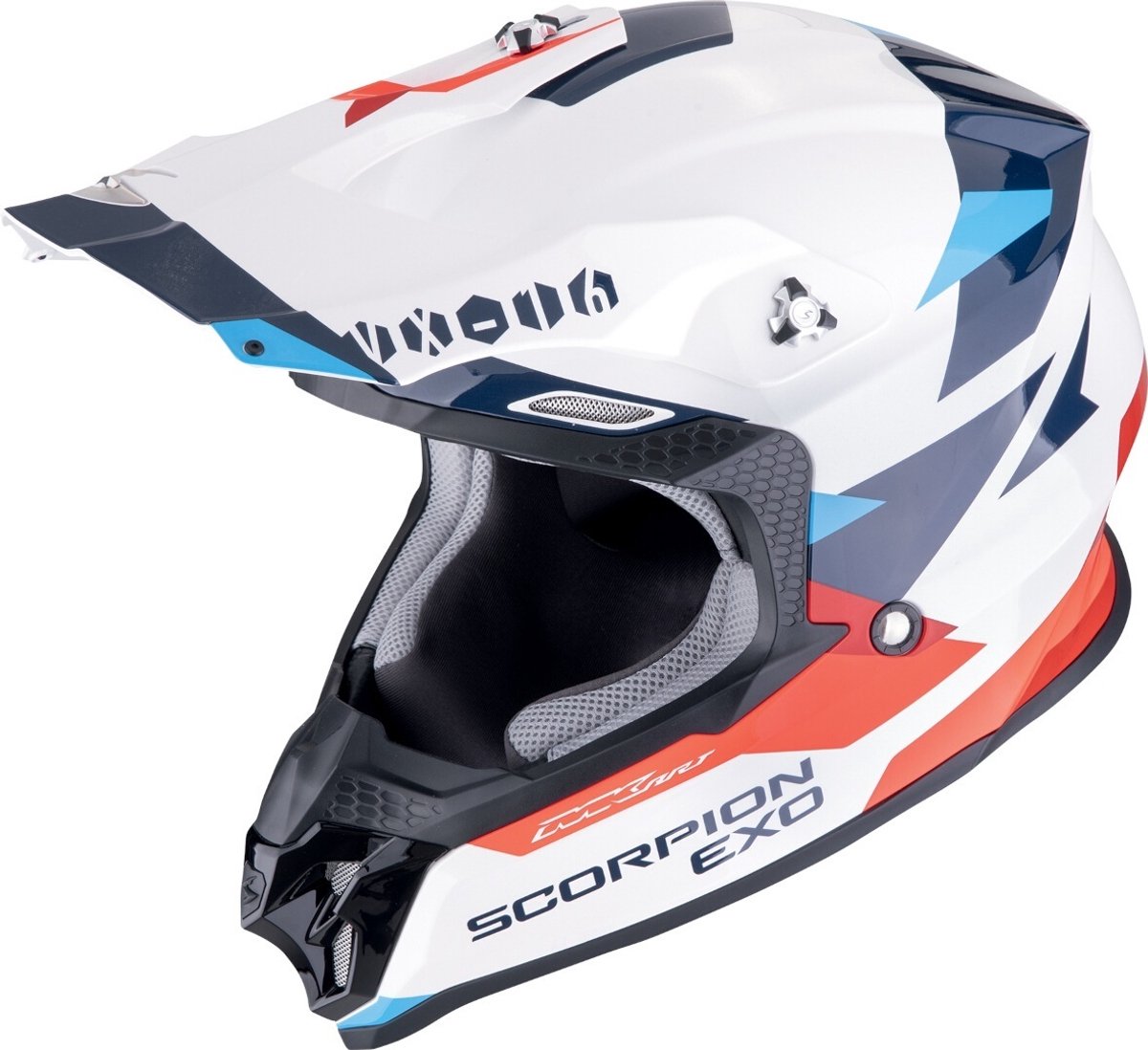 SCORPION VX-16 Evo Air Rod, Motocross helmet, White-Red-Blue