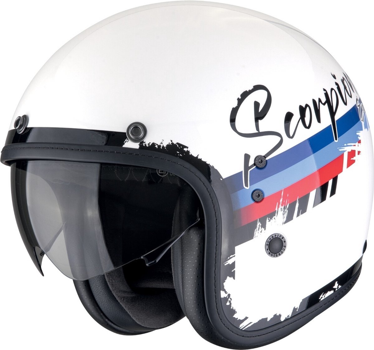 SCORPION Belfast Evo Adonis, Jet helmet, White-Red-Blue