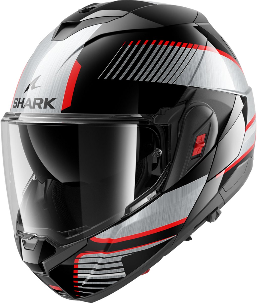 SHARK OXO Sikter, Modular helmet, Black-Chrome-Silver KUS