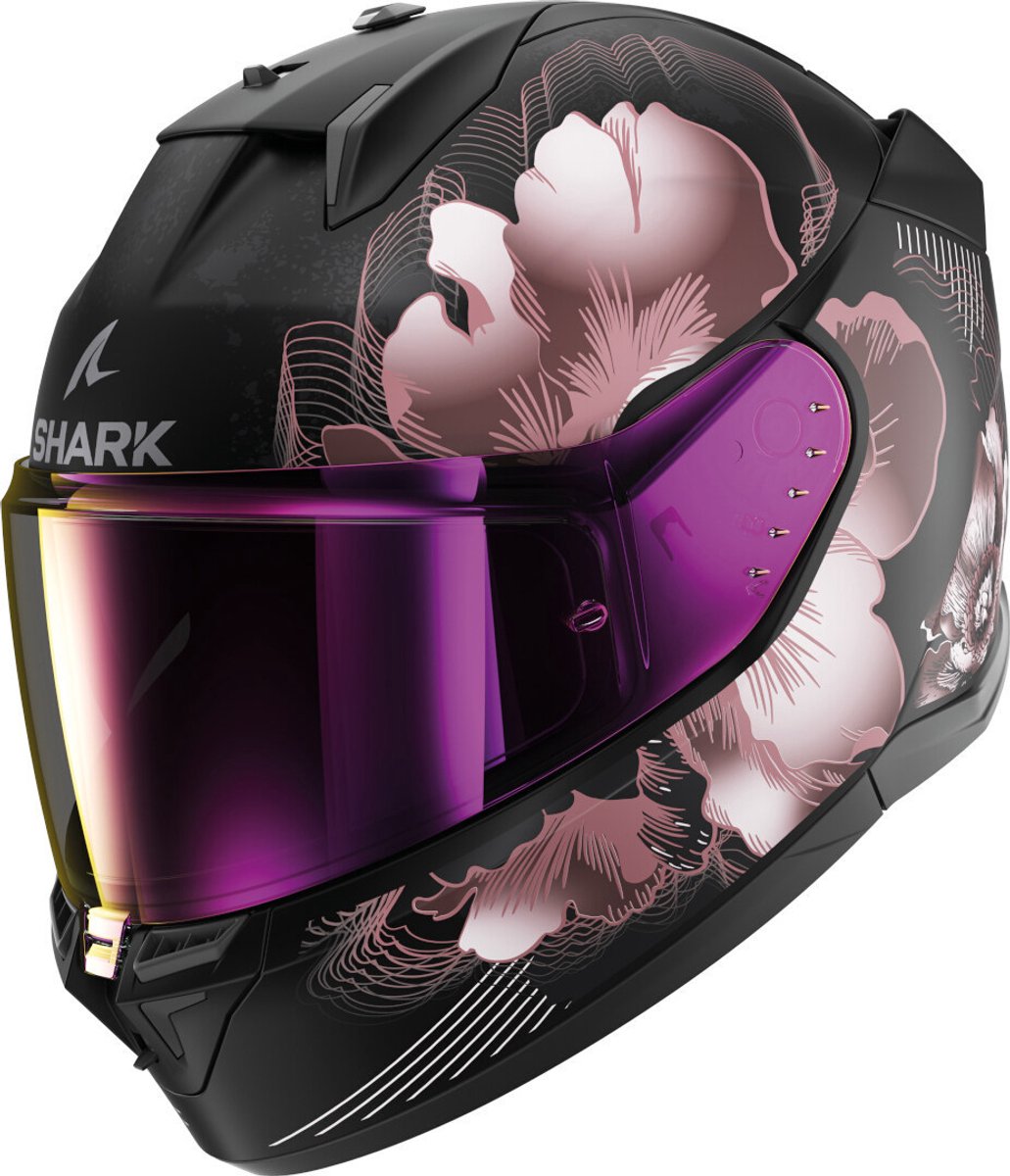 SHARK D-Skwal 3 Mayfer Lady, Full-face helmet, Matt Black-Violet-Gold KVQ