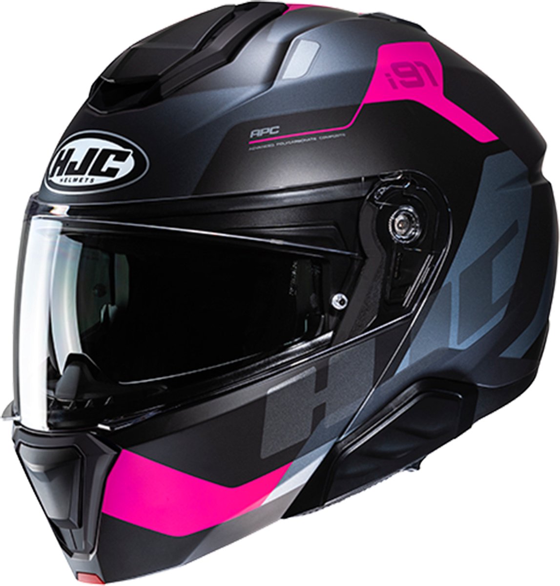 HJC i91 Carst, Modular helmet, Matt grey Pink