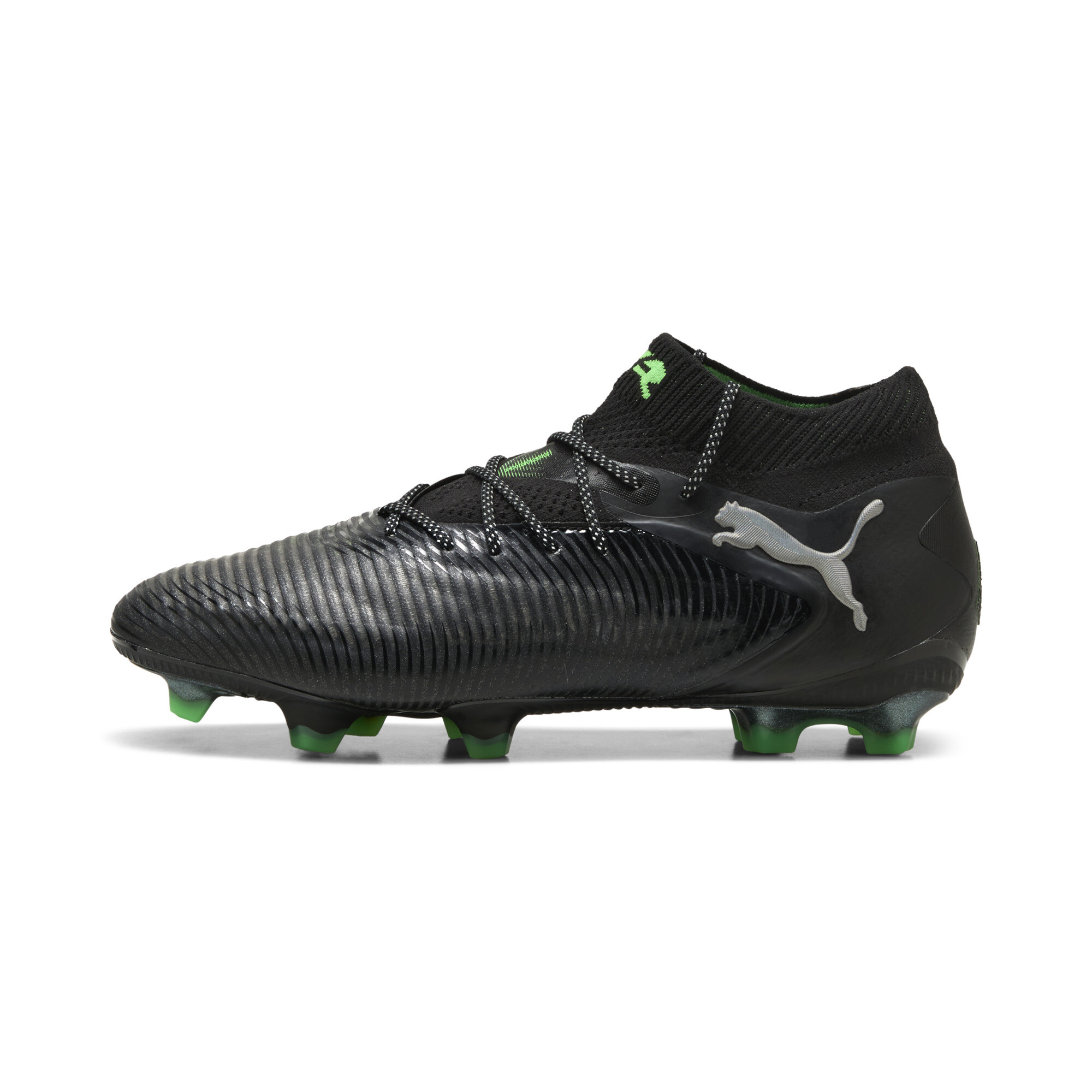 PUMA FUTURE 8 ULTIMATE FG Fußballschuhe Unisex, Schuhe, Schwarz/Cool Light Grau/Grün, 46