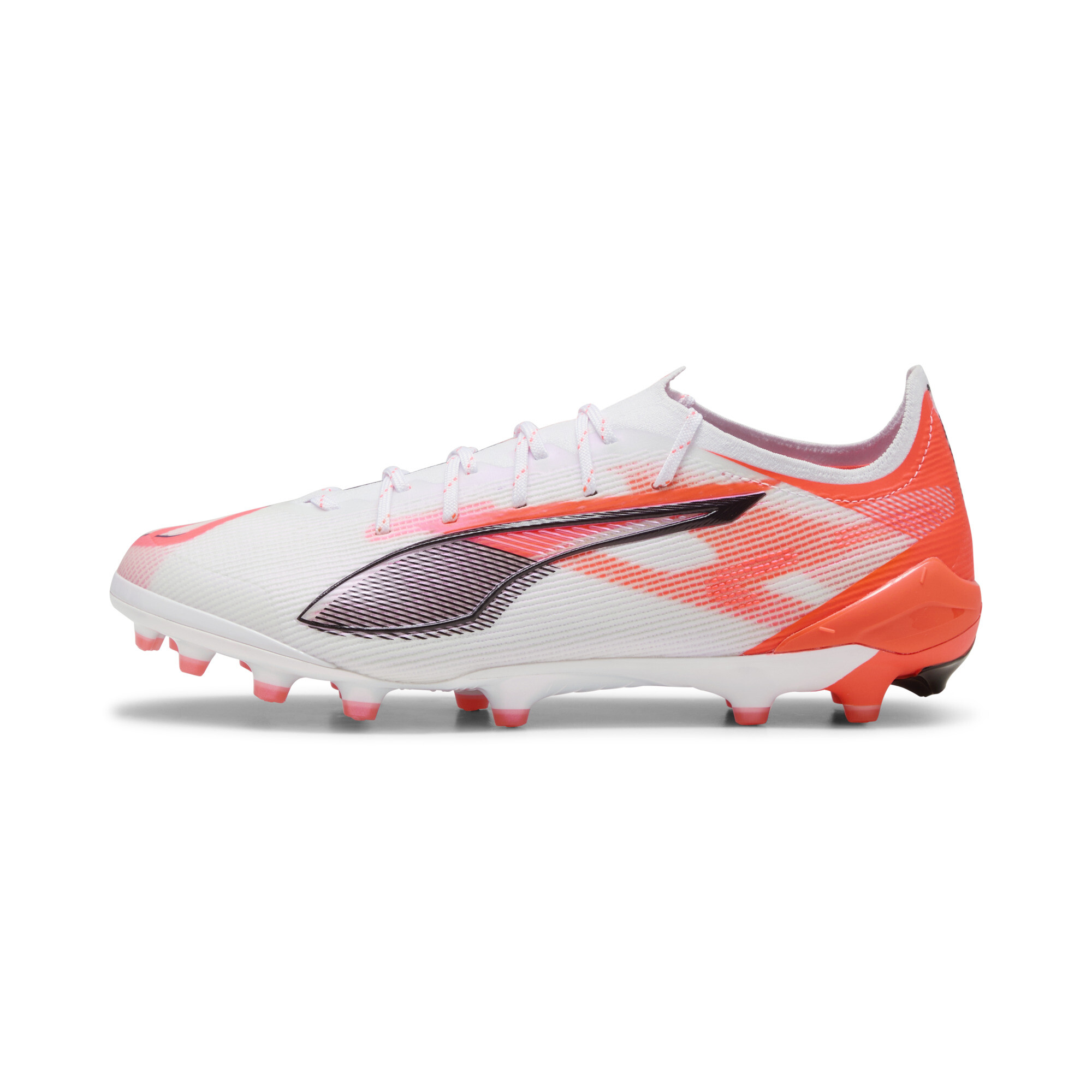 PUMA ULTRA 5 ULTIMATE AG Fußballschuhe Unisex, Schuhe, Weiß/Schwarz/Glowing Rot, 40.5