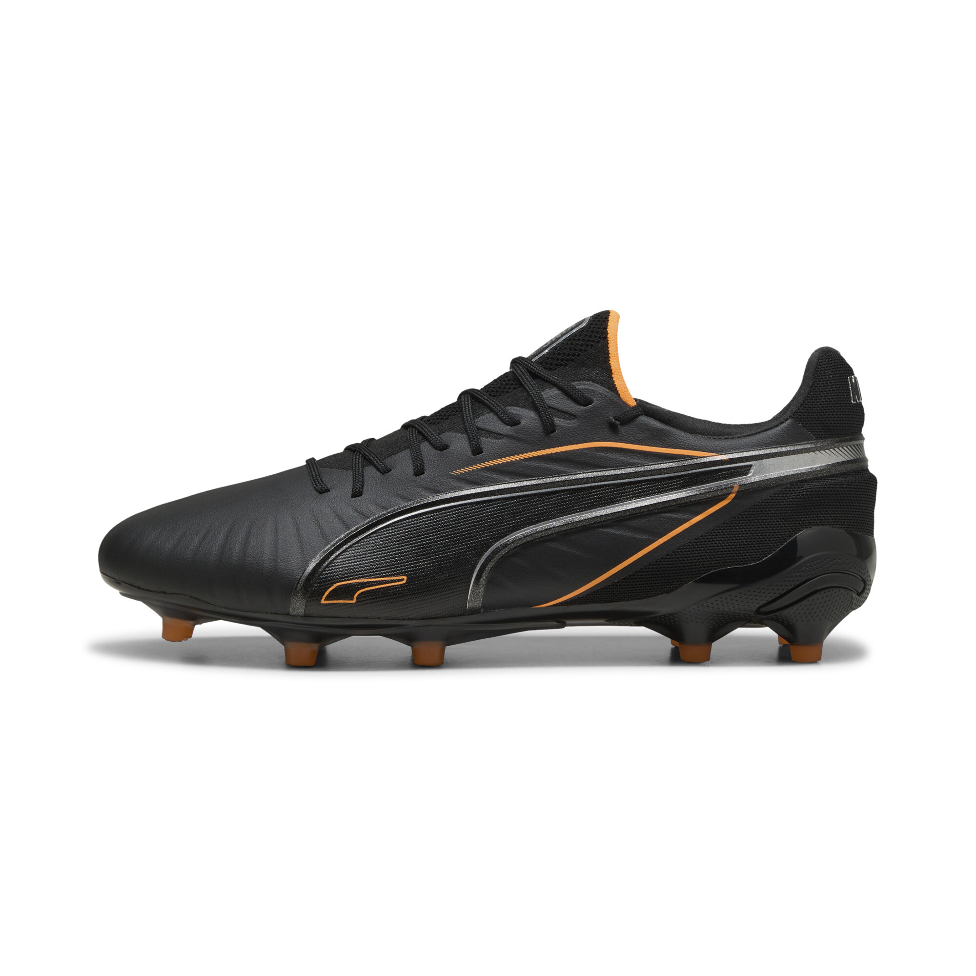 PUMA KING ULTIMATE FG/AG Fußballschuhe Unisex, Schuhe, Schwarz/Heat Fire/Silver, 38.5