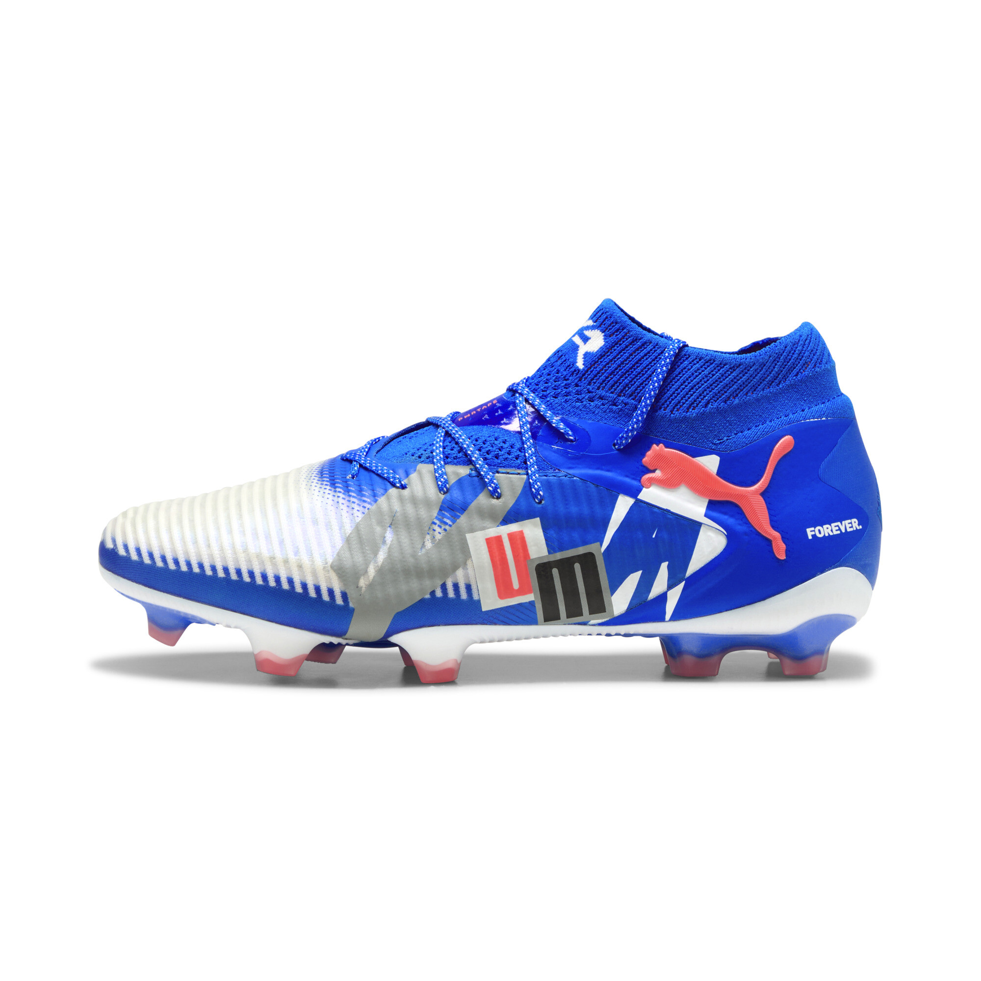 PUMA FUTURE 8 ULTIMATE FOREVER FG Fußballschuhe Unisex, Schuhe, Weiß/Ultra Blau/Feather Grau, 46