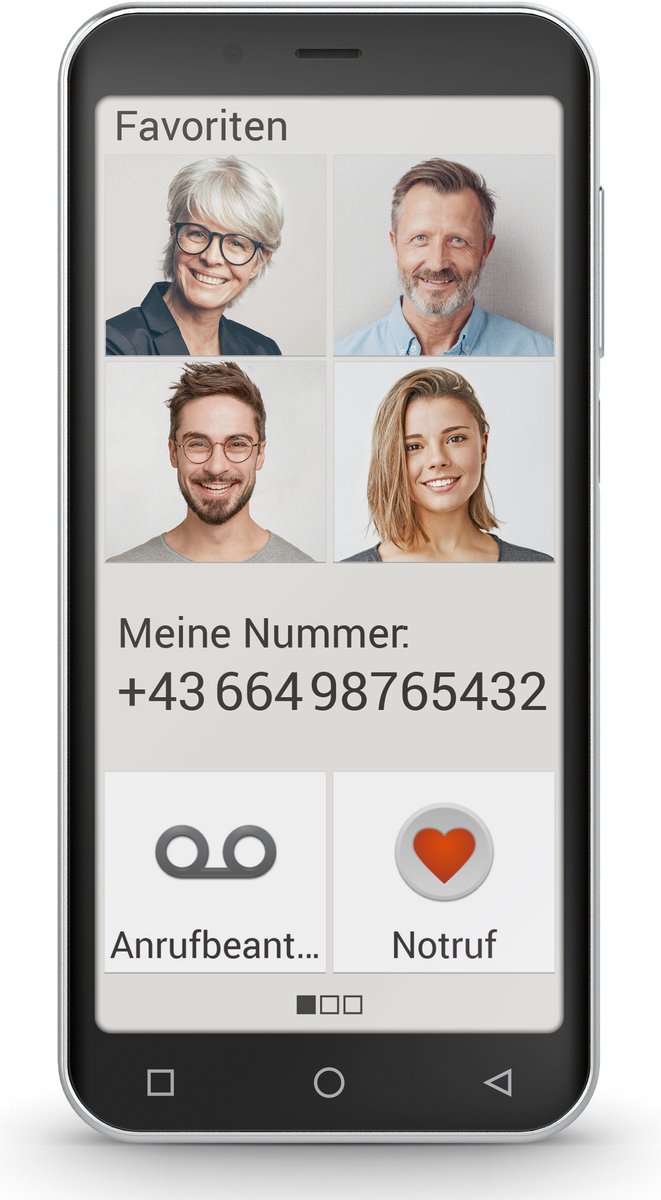 emporiaSMART.5 Mini Schwarz | Seniorenhandy | 4G | Smartphone ohne Vertrag | Mobiltelefon mit Notruftaste | 4,95-Zoll-Display | Android 13 | 13 MP Kamera