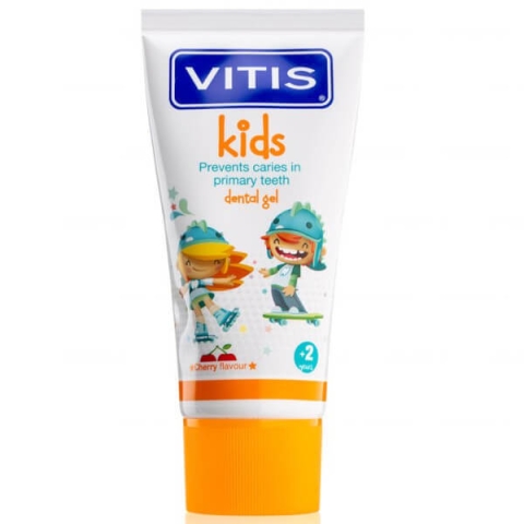 Vitis Kids, Zahngel für Kinder ab 2 Jahren, Kirschgeschmack, 50 ml
