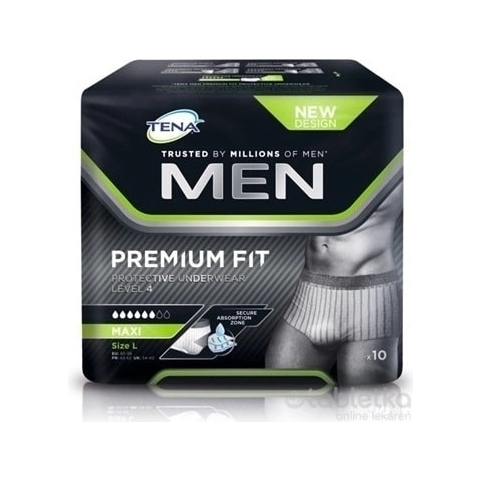 TENA Level 4 L 1×10 Stück Level 4 Schutzunterwäsche für Männer 1×10 Stück, Unterwäsche