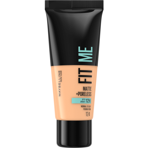 Maybelline New York Fit Me! Matte + Poreless Make-up 124 Soft Sand, 30 ml
