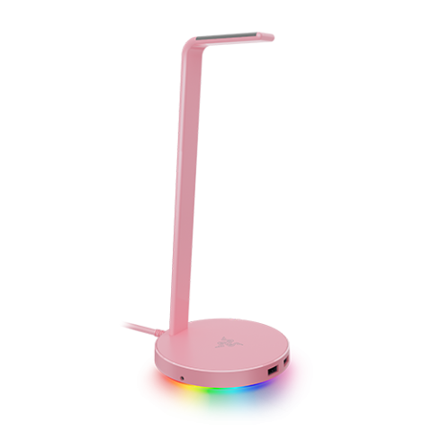 Razer Base Station V2 Chroma - Chroma Enabled Headset Stand with USB 3.1 Hub and 7.1 Surround Sound - Quartz