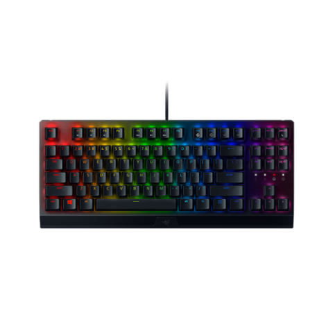 Razer BlackWidow V3 Tenkeyless Compact Mechanical Keyboard with Razer Chroma RGB - Fully Programmable Keys - Yellow Switch (Linear and Silent) - US Layout