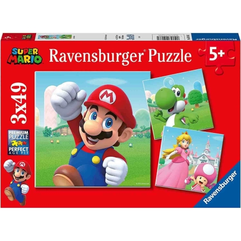 Super Mario Puzzle, ab 5 Jahren, 3x49 Teile, Ravensburger