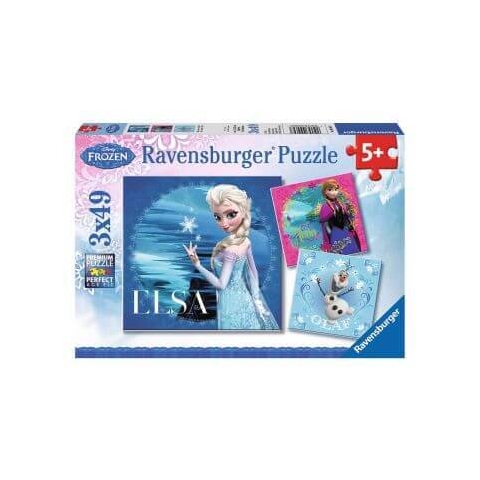 Puzzle Frozen Anna und Olaf, + 5 Jahre, 3 x 49 Teile, Ravensburger