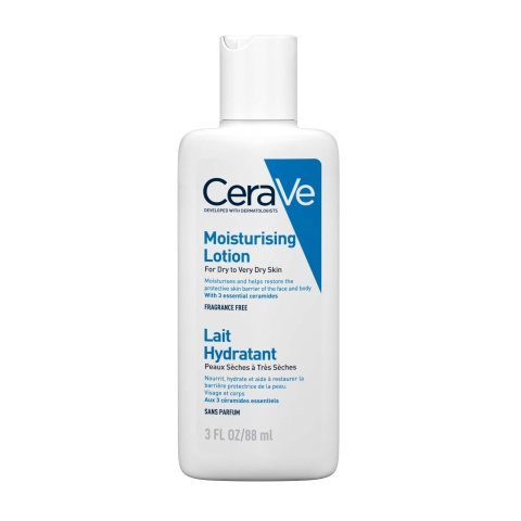 Feuchtigkeitsspendende Gesichts- und Körperlotion für trockene und sehr trockene Haut, 88 ml, CeraVe