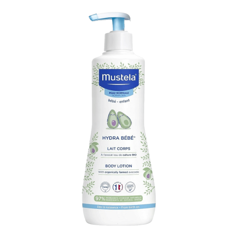 Feuchtigkeitsspendende Körperpflege für Babyhaut - Mustela Hydra Bebe Körpermilch 300 ml, sanfte Pflegemilch mit natürlichen Inhaltsstoffen. Schützt