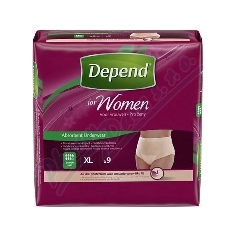 DEPEND SUPER XL für Frauen 1×9 Stück, Stretch-Slips, Hüftumfang 120-150 cm