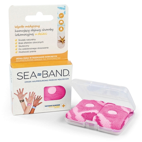 Sea-Band, Akupressur-Bänder gegen Übelkeit für Kinder, rosa, 2 Stück