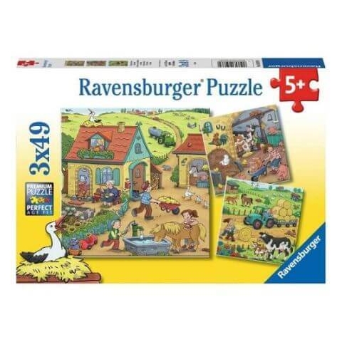 Landarbeitspuzzle, 3x49 Teile, +5 Jahre, Ravensburger