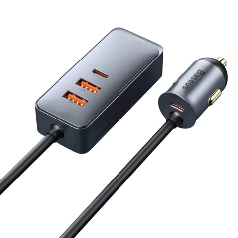 Baseus Share Together Autoladegerät 2x USB / 2x USB Typ C 120W PPS Quick Charge Power Delivery grau (CCBT-A0G)